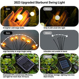 Solar Garden Lights Outdoor Decorations; 4 Pack Upgraded 8 LED Solar Powered Firefly Lights; Flexible Waterproof Solar Swaying Light for Yard Pathway Landscape Decorative