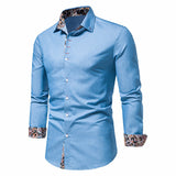 Mens Denim Shirt Button Down Long Sleeve Causal Shirts