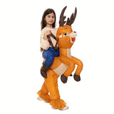 Boy & Girl Christmas Inflatable Costume Props, Cute Elk Design Cosplay Suite Party Decors