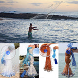 6FT/8FT/10/FT/12FT/16FT Heavy Duty Fishing Net with Nylon Mesh Easy to Throw