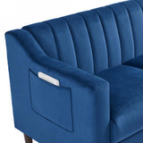 Modern Upholstered Tufted Accent Chair, Velvet Fabric Single Sofa Side Chair, Comfy Barrel Club Living Room Armchair with Solid Wood Legs for Bedroom Living Reading Room Office
