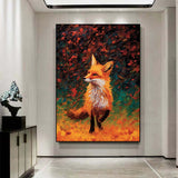Hand Painted Oil Painting Original Custom Red Fox oil painting Canvas Wall decor Gift handmade fine art Fox Artwork Hand Painted Impressionist Red Fox Oil Painting