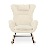 Rocking Chair - with rubber leg and cashmere fabric, suitable for living room and bedroom