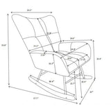 Rocking Chair Nursery, Solid Wood Legs Reading Chair with Teddy Fabirc Upholstered , Nap Armchair for Living Rooms, Bedrooms, Offices, Best Gift,Teddy fabric