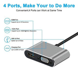 Type-C To 4K HDMI-compatible VGA USB C 3.0 Hub Adapter For MacBook Nintendo Samsung S20 Dex Huawei P30 Dock Xiaomi 10 TV