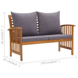 4 Piece Patio Lounge Set with Cushions Solid Acacia Wood