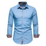 Mens Denim Shirt Button Down Long Sleeve Causal Shirts