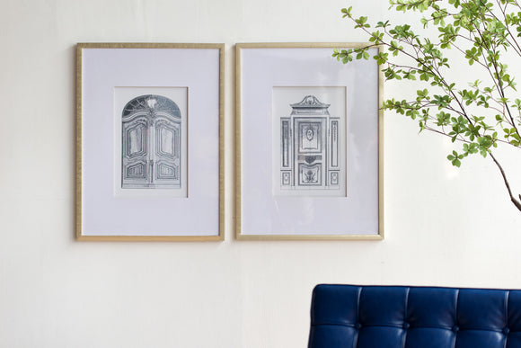Set of 2 Fake Pencil Architectual Wall Art, Wall Decor Accent, 24