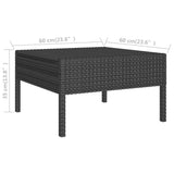 6 Piece Patio Lounge Set with Cushions Poly Rattan Black