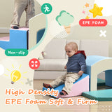 Soft Foam Playset for Toddlers; Safe SoftZone Single-Tunnel Foam Climber for Kids; Lightweight Indoor Active Play Structure with Slide Stairs and Ramp for Beginner Toddler Climb and Crawl