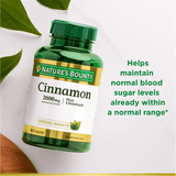 Nature's Bounty Cinnamon Supplement + Chromium;  2000 mg;  60 Capsules