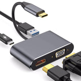Type-C To 4K HDMI-compatible VGA USB C 3.0 Hub Adapter For MacBook Nintendo Samsung S20 Dex Huawei P30 Dock Xiaomi 10 TV