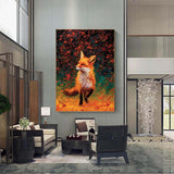 Hand Painted Oil Painting Original Custom Red Fox oil painting Canvas Wall decor Gift handmade fine art Fox Artwork Hand Painted Impressionist Red Fox Oil Painting