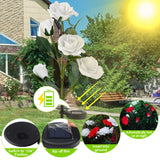 2Pcs Solar Powered Lights Outdoor Rose Flower LED Decorative Lamp Water Resistant Pathway Stake Lights