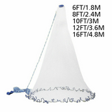 6FT/8FT/10/FT/12FT/16FT Heavy Duty Fishing Net with Nylon Mesh Easy to Throw