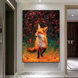 Hand Painted Oil Painting Original Custom Red Fox oil painting Canvas Wall decor Gift handmade fine art Fox Artwork Hand Painted Impressionist Red Fox Oil Painting