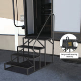 Hot Tub Steps Outdoor, 2 RV Steps with Handrail, Portable RV Stairs 3 Step, Heavy Duty Truck Camper Steps Ladders for Travel Trailers, 5th Wheel, Motor Home, Spa, and Porch