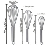 1pc Stainless Steel Whisk; Cooking Mixer; Whisk For Blending; Beating And Stirring; Enhanced Version Balloon Wire Whisk; Kitchen Gadget; 8in/10in/12in