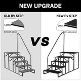 Hot Tub Steps Outdoor, 2 RV Steps with Handrail, Portable RV Stairs 3 Step, Heavy Duty Truck Camper Steps Ladders for Travel Trailers, 5th Wheel, Motor Home, Spa, and Porch