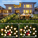 Solar Garden Lights Outdoor Decorations; 4 Pack Upgraded 8 LED Solar Powered Firefly Lights; Flexible Waterproof Solar Swaying Light for Yard Pathway Landscape Decorative