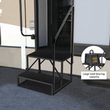 Hot Tub Steps Outdoor, 2 RV Steps with Handrail, Portable RV Stairs 3 Step, Heavy Duty Truck Camper Steps Ladders for Travel Trailers, 5th Wheel, Motor Home, Spa, and Porch