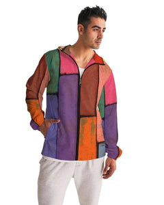 Mens Hooded Windbreaker - Rainbow Casual/sports Water Resistant Jacket - Jl200x