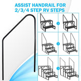 Hot Tub Steps Outdoor, 2 RV Steps with Handrail, Portable RV Stairs 3 Step, Heavy Duty Truck Camper Steps Ladders for Travel Trailers, 5th Wheel, Motor Home, Spa, and Porch