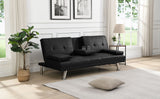 sofa bed with Armrest two holders WOOD FRAME, STAINLESS LEG, FUTON SOFA PVC