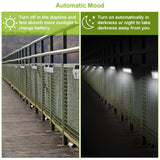 2 Pack Solar Light 2 LEDs Wall Lamp Stair Step Outdoor Waterproof Security Light with Auto On/Off