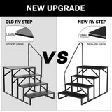 Hot Tub Steps Outdoor, 2 RV Steps with Handrail, Portable RV Stairs 3 Step, Heavy Duty Truck Camper Steps Ladders for Travel Trailers, 5th Wheel, Motor Home, Spa, and Porch