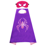 Newest Superhero Kids Capes and Masks Spiderman Costume Double Cape Superhero Kids Cosplay 3-12 Year Old Boy Halloween Gift