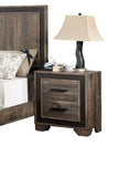 Oak Finish 1pc Nightstand Paper veneer Bedroom Furniture 2-Drawers Bedside Table