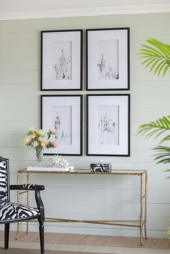 Set of 4 Architecture Wall Art Prints, Home Decor Art for Living Room Dining Room Entryway, 20