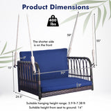 Single Person Hanging Seat with Seat and Back Cushions