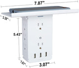 Bosonshop Wall Outlet Extender-2 Pack Surge Protector Multifunctional Outlet Wall Plug with 3 USB Ports(3.4A Total), 8 AC Outlets, Removable Outlet Shelf