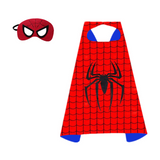 Newest Superhero Kids Capes and Masks Spiderman Costume Double Cape Superhero Kids Cosplay 3-12 Year Old Boy Halloween Gift