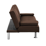 sofa bed with Armrest two holders WOOD FRAME, STAINLESS LEG, FUTON SOFA PVC