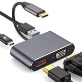 Type-C To 4K HDMI-compatible VGA USB C 3.0 Hub Adapter For MacBook Nintendo Samsung S20 Dex Huawei P30 Dock Xiaomi 10 TV