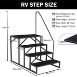 Hot Tub Steps Outdoor, 2 RV Steps with Handrail, Portable RV Stairs 3 Step, Heavy Duty Truck Camper Steps Ladders for Travel Trailers, 5th Wheel, Motor Home, Spa, and Porch