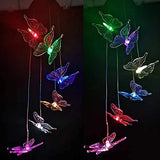 Yard Decor Lights; Solar Butterfly Chimes; 2023 Gifts for Mom/Dad/Women/Grandma/Wife/Daughter/Sister/Aunt/Nana/Grandfather/ ; Father Birthday Gifts; Mother Day Outdoor Decor; Gardening Gift