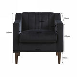 Modern Upholstered Tufted Accent Chair, Velvet Fabric Single Sofa Side Chair, Comfy Barrel Club Living Room Armchair with Solid Wood Legs for Bedroom Living Reading Room Office
