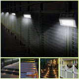 2 Pack Solar Light 2 LEDs Wall Lamp Stair Step Outdoor Waterproof Security Light with Auto On/Off