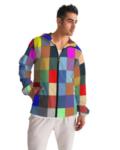 Mens Hooded Windbreaker - Multicolor Casual/sports Water Resistant Jacket - Jl4l0x