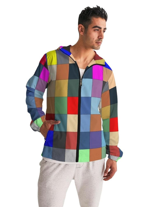 Mens Hooded Windbreaker - Multicolor Casual/sports Water Resistant Jacket - Jl4l0x