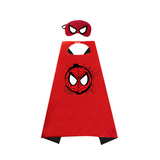 Newest Superhero Kids Capes and Masks Spiderman Costume Double Cape Superhero Kids Cosplay 3-12 Year Old Boy Halloween Gift