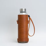 Glass water bottle with strap