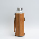 Glass water bottle with strap