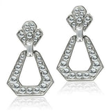 Rhodium White Metal Earrings with Top Grade Crystal in Clear