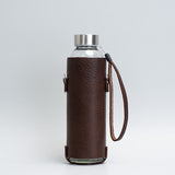 Glass water bottle with strap